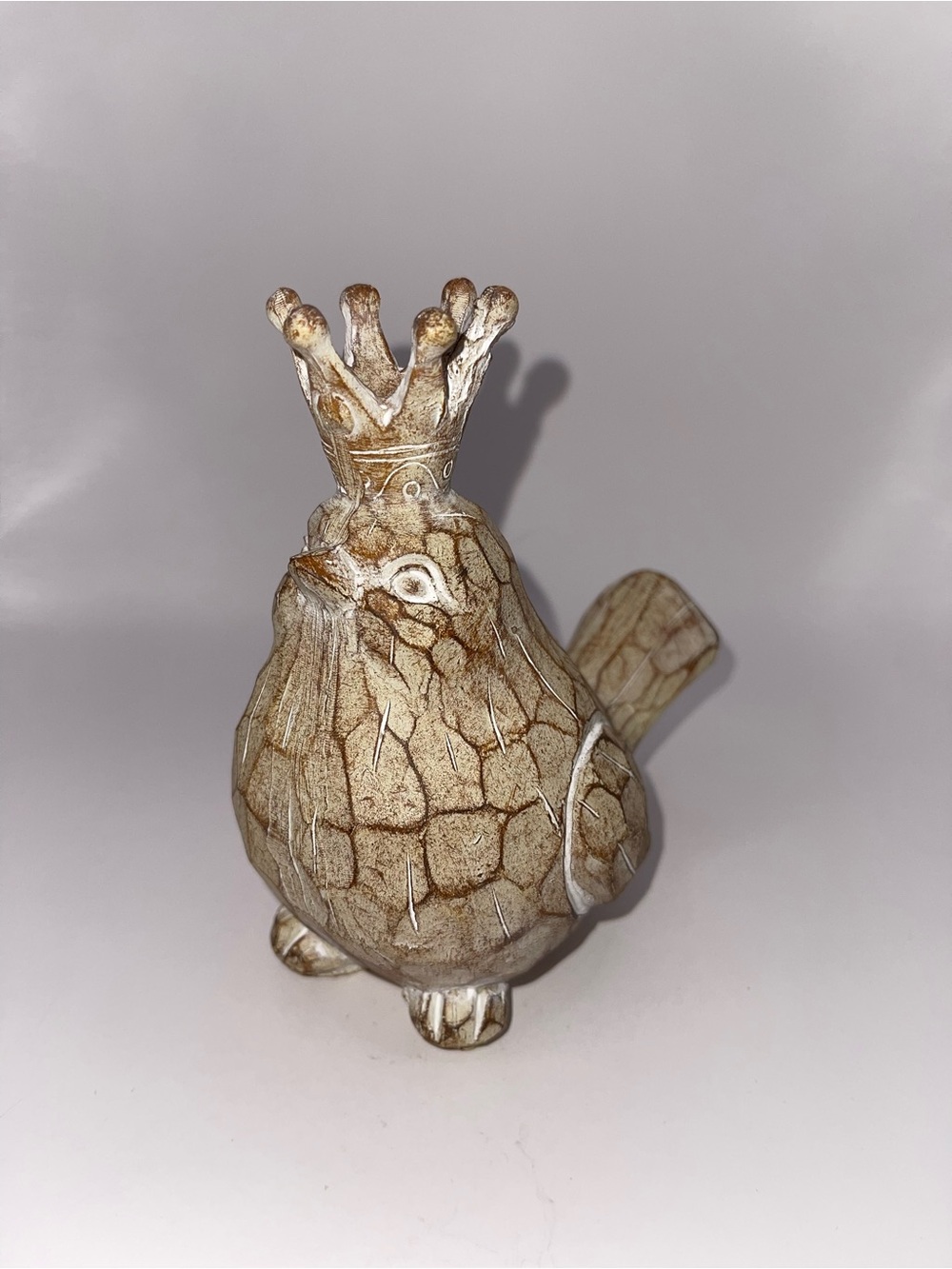 Royal Bird Crown Figurine 5.5” Queen King Farmhouse Boho Shabby Chic Decor